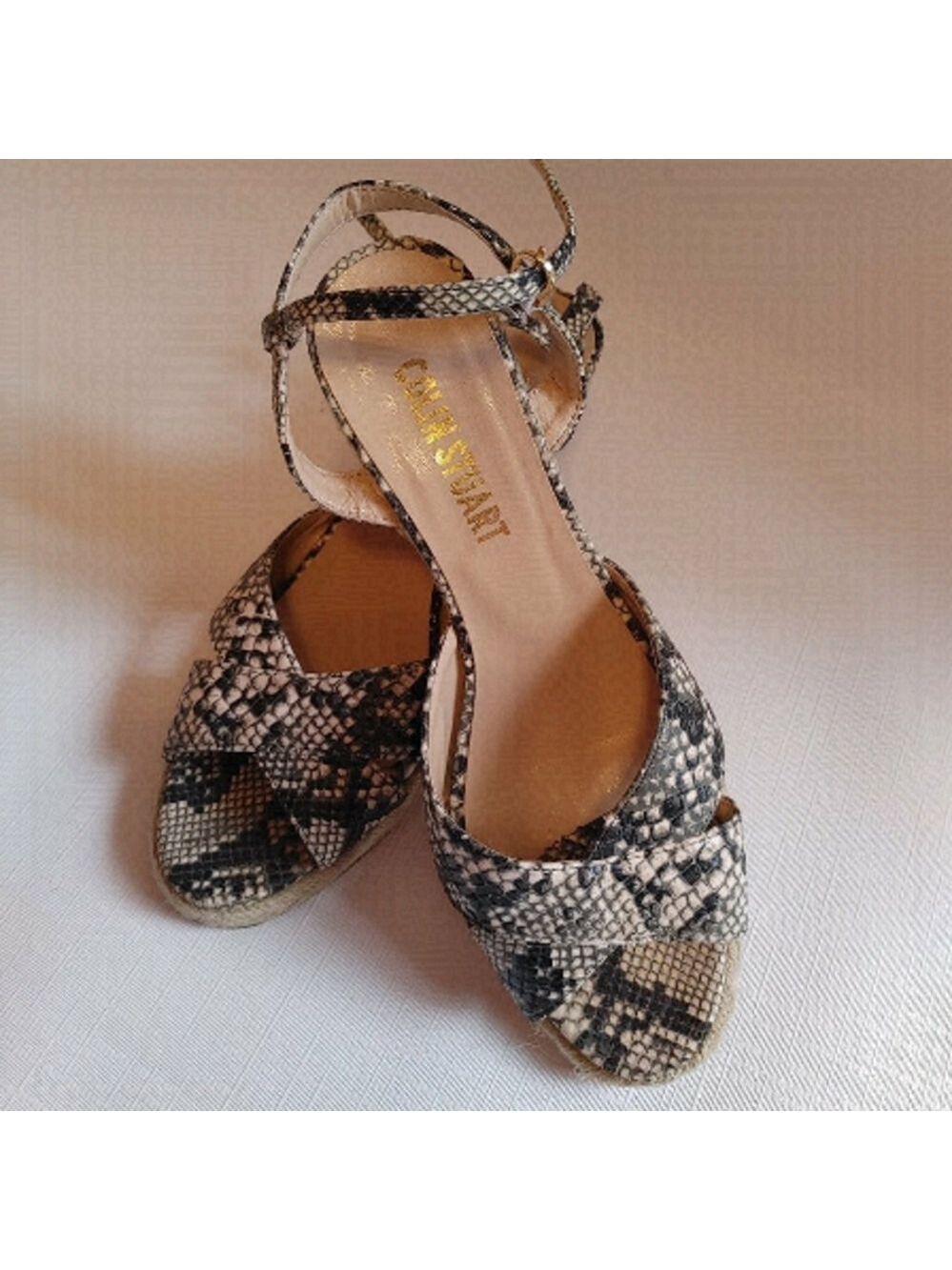 Victoria's Secret Snake Skin Wedges 7.5 Beach Wedding Shoes